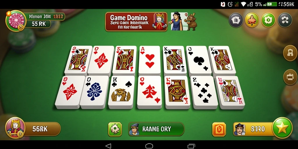 Tampilan gameplay seru dalam permainan Domino 55RK.