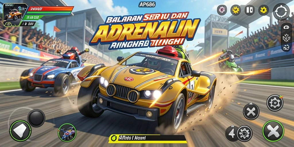 Tampilan seru dalam gameplay AP686 yang mengasah adrenalin.