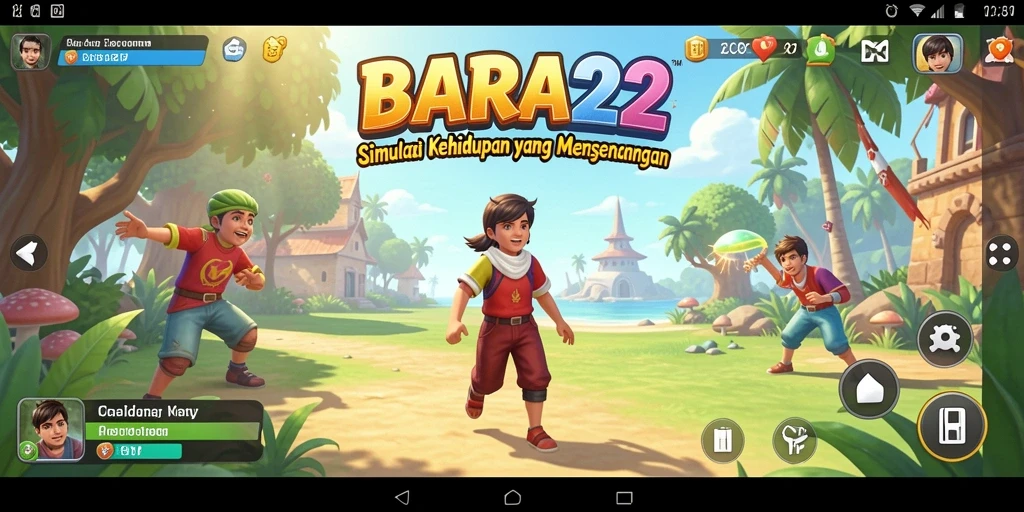 Tampilan gameplay BARA22 yang menarik dengan interaksi sosial.