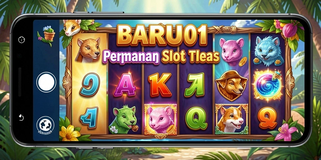 Screenshot gameplay BARU01 menampilkan gulungan yang berputar dengan tambahan fitur bonus.