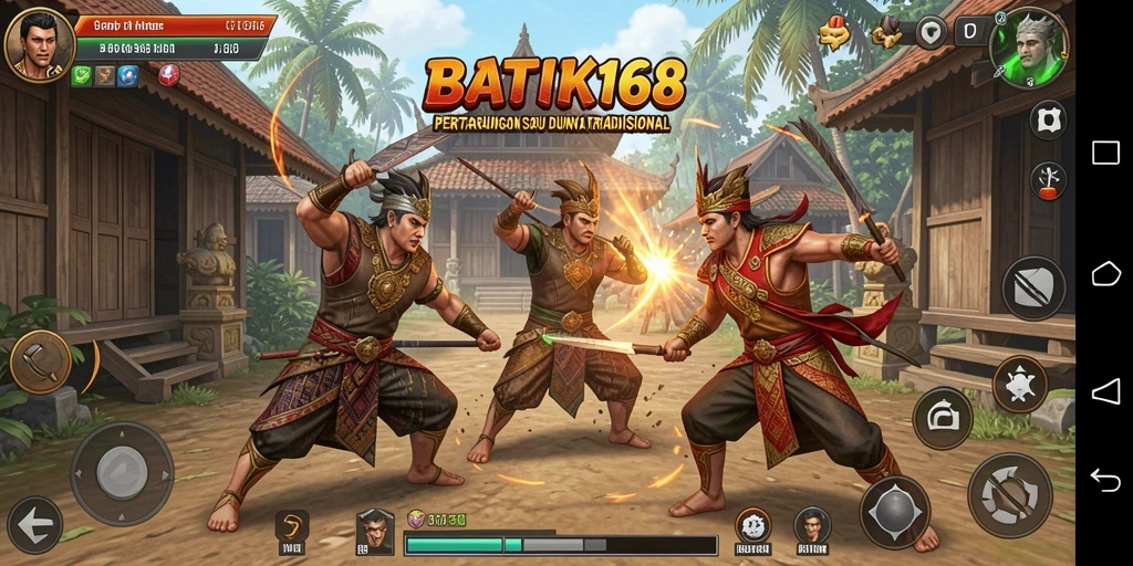 Tampilan gameplay pertarungan di BATIK168 yang mengesankan.