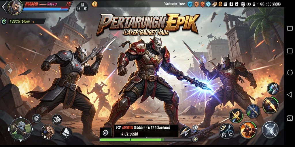 Tampilan gameplay seru di F32 dengan pertarungan yang mendebarkan.