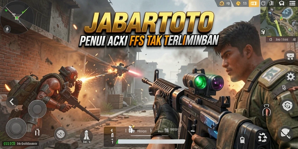 Screenshot gameplay JABARTOTO yang menunjukkan aksi tembak-menembak yang seru.