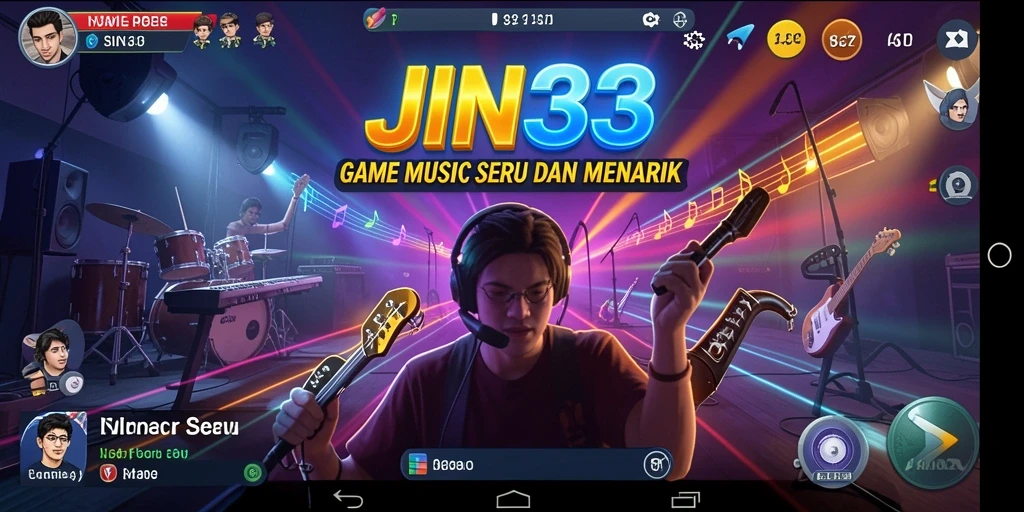 Tampilan menarik dari gameplay seru JIN33 yang penuh musik.