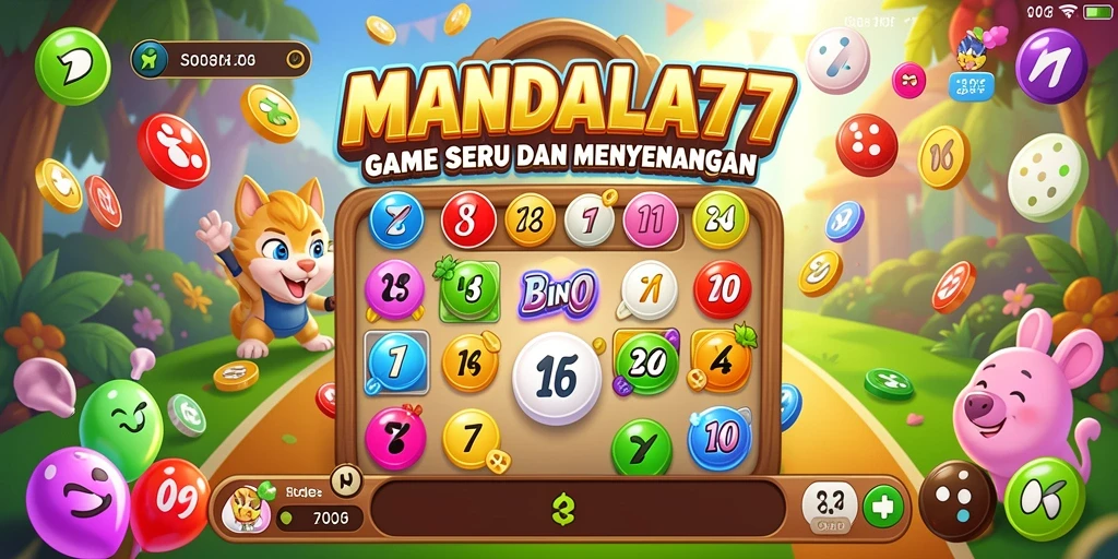 Tampilan gameplay seru MANDALA77 yang menampilkan suasana Bingo yang menyenangkan.