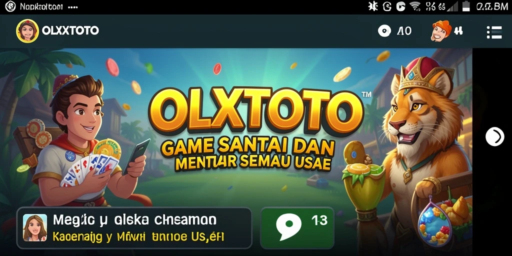 Tampilan gameplay OLXTOTO yang ceria dan penuh warna.