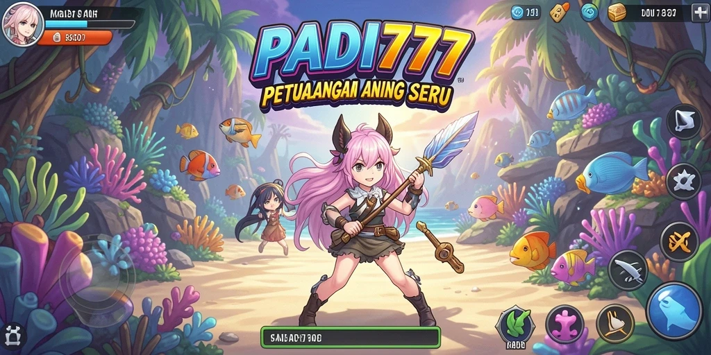 Screenshot gameplay PADI777 menampilkan karakter anime dalam pertempuran.