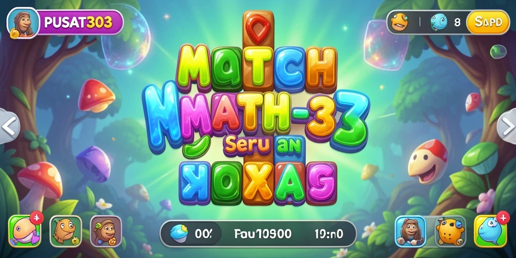 Tampilan gameplay PUSAT303 dengan aksi match-3 yang seru.