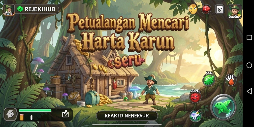 Screenshot gameplay REJEKIHUB saat menjelajahi hutan misterius.