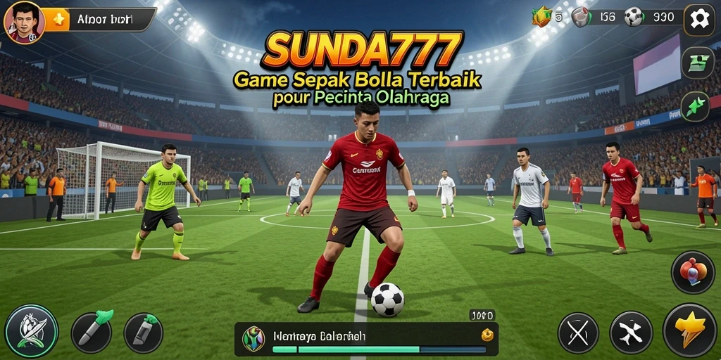 Tampilan gameplay yang intens dari SUNDA777 saat pertandingan sepak bola.