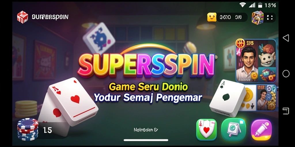 Tampilan gameplay SUPERSPIN yang seru dan interaktif.