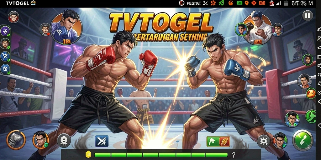 Tampilan aksi seru dalam gameplay TVTOGEL dengan pertarungan yang mendebarkan.
