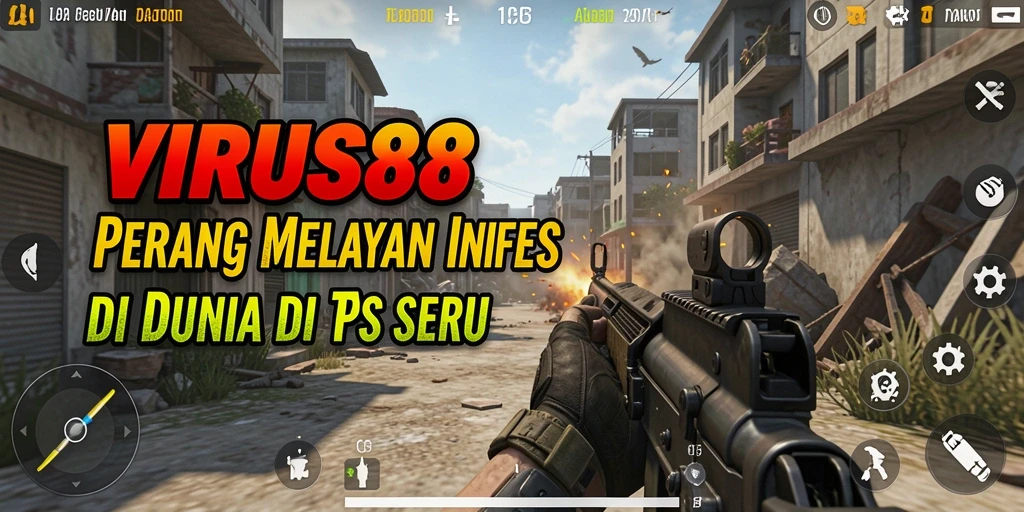 Gameplay mendebarkan di <strong>VIRUS88</strong> saat melawan virus.